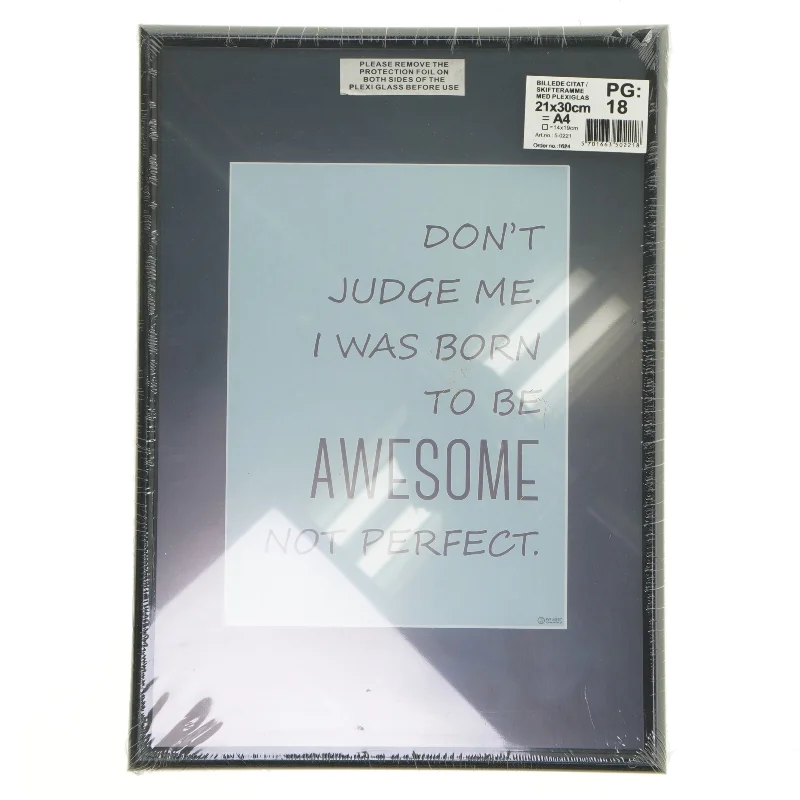 Billedramme med citat (str. 21x30 cm)