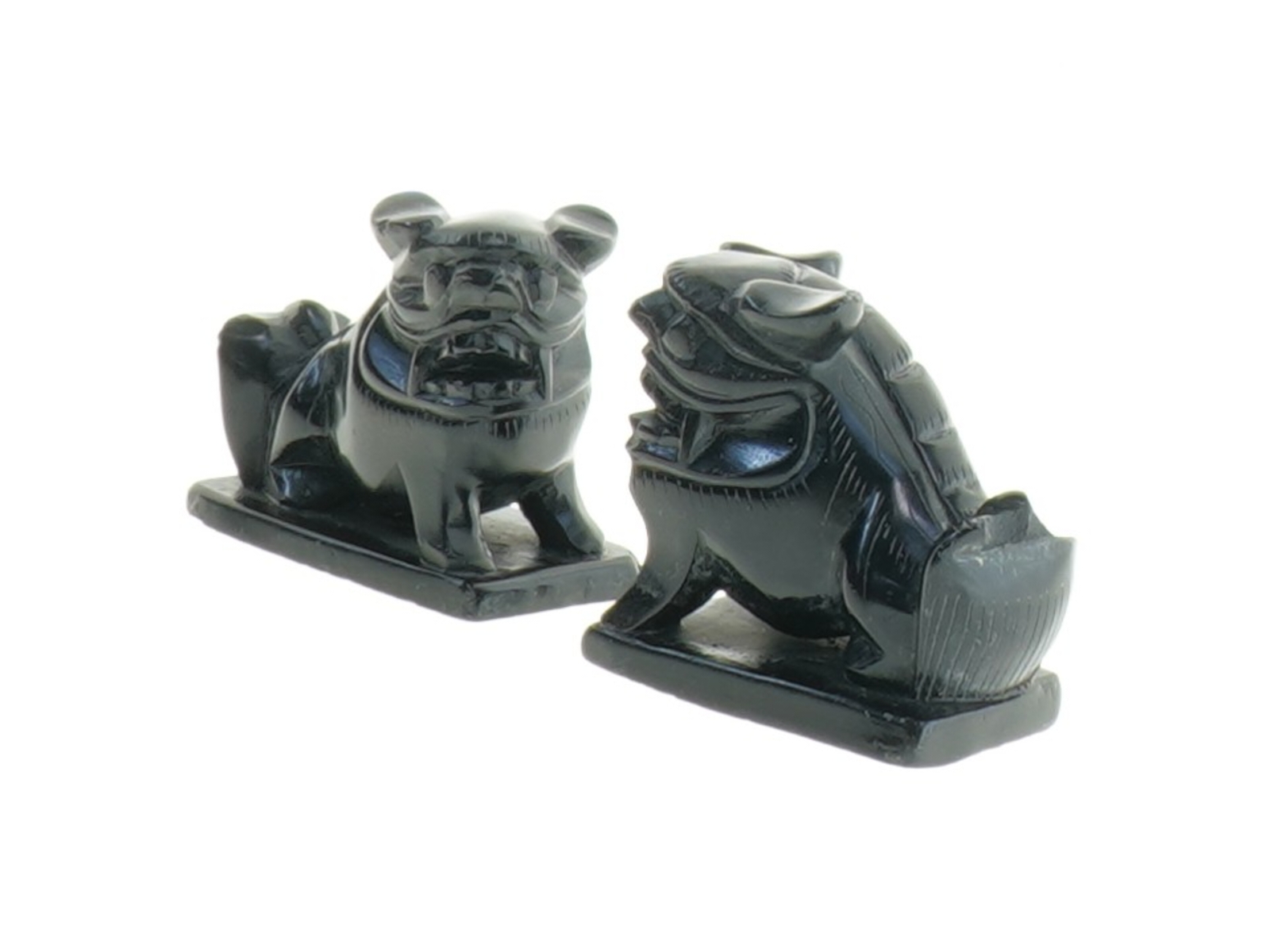 Sorte figurer med Bulldog (str. 5 x 3 x 5 cm)