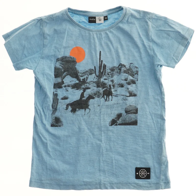 Blå T-shirt med print fra Molo (str. 116)