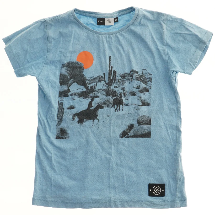 Blå T-shirt med print fra Molo (str. 116)