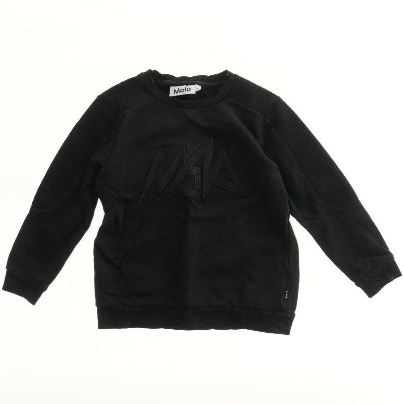Sort sweatshirt med mønster fra Molo (str. 116)