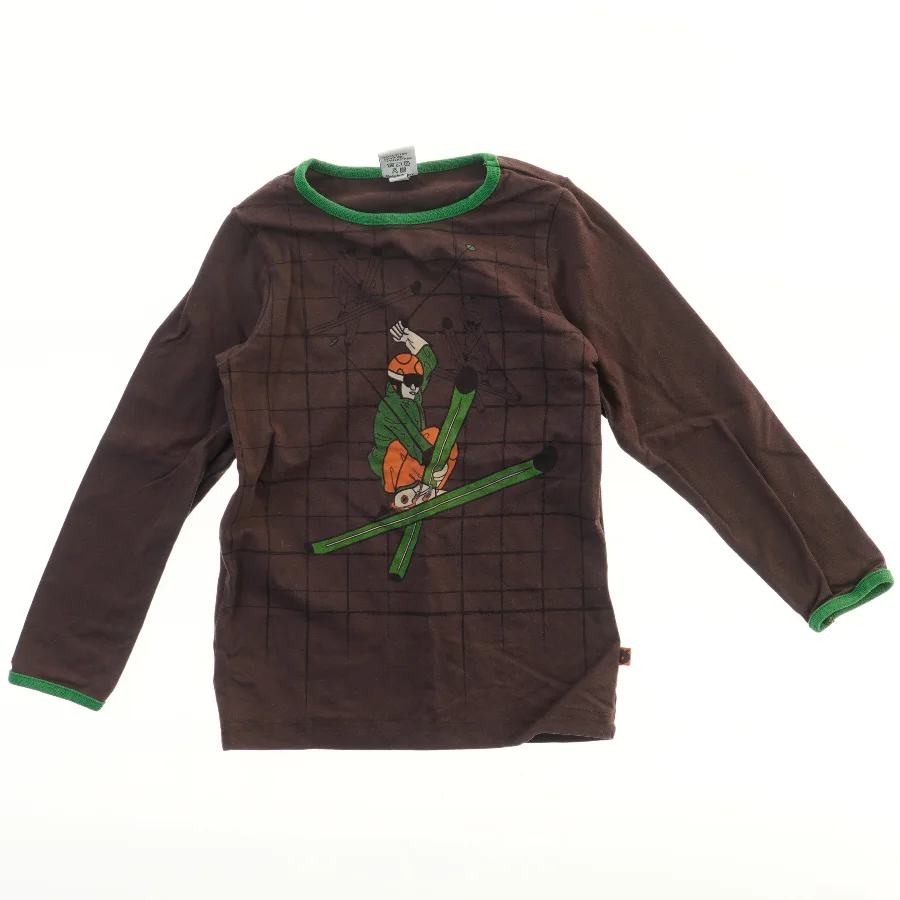 Langærmet t-shirt med tryk fra Småfolk (str. 98)