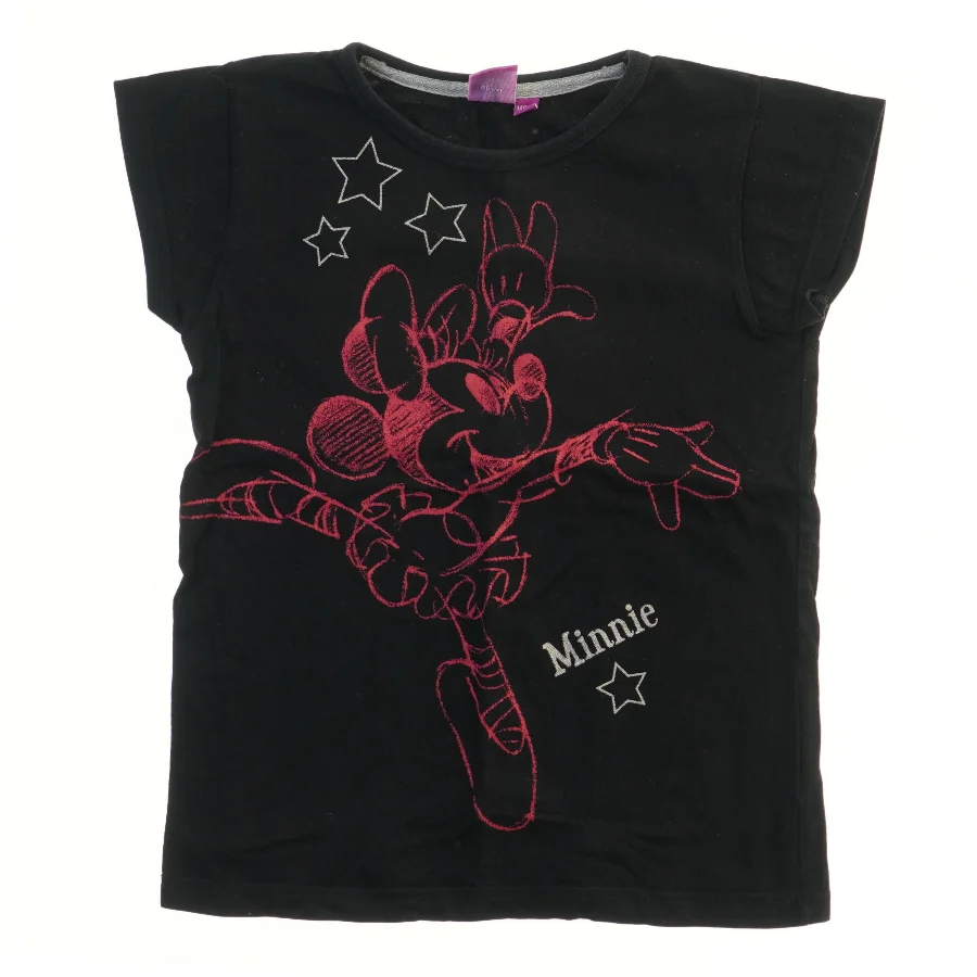 Sort T-shirt med Minnie Mouse print fra Disney (str. 140)