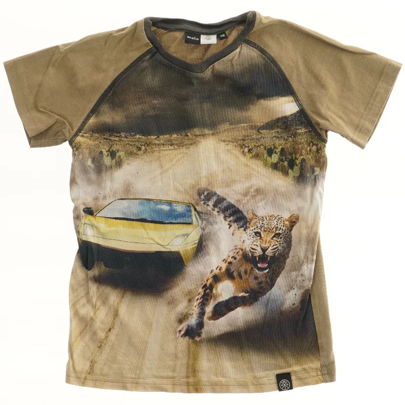 Kortærmet T-shirt med bil og leopard fra Molo (str. 116)