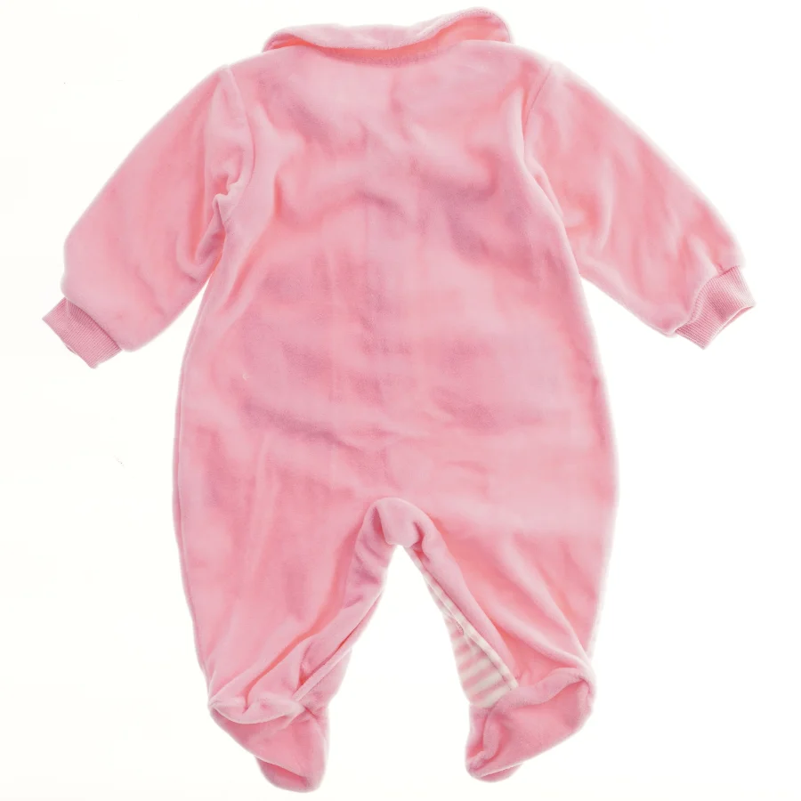 Lyserød baby heldragt med kattemotiv (str. 68)