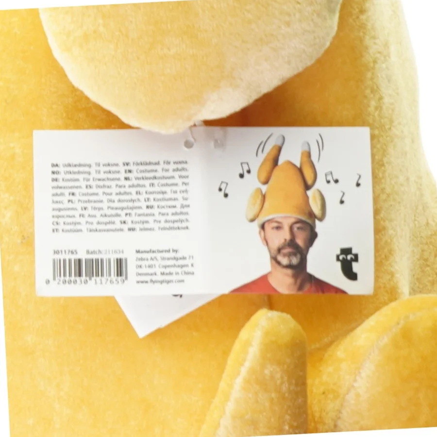 Nytårshat kalkun med lyd fra Tiger (str. 35 x 20 cm)