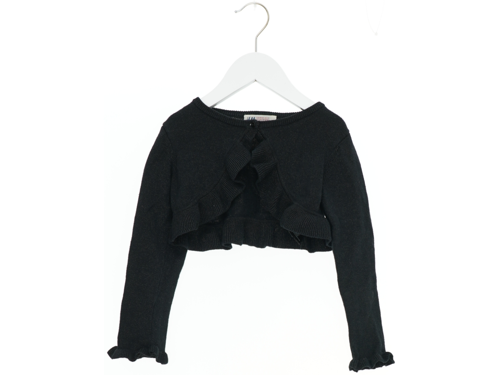 Sort Cardigan med Flæser til Børn fra H&M (str. 98)