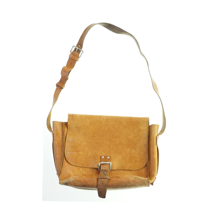 Læder skuldertaske (str. 45x32 cm)