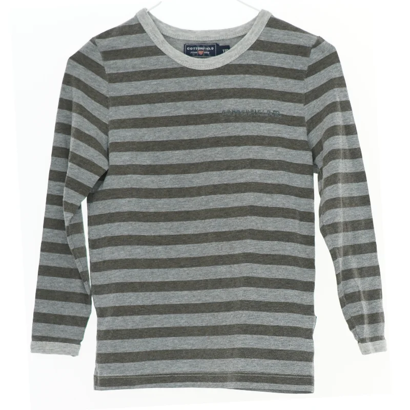 Langærmet gråstribet trøje fra Cottonfield (str. 110)