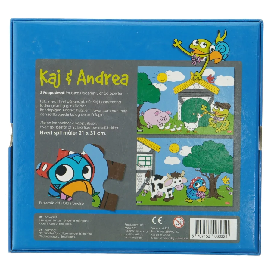 Kaj og Andrea puslespil fra Krea (str. 2 x 25 brikker)