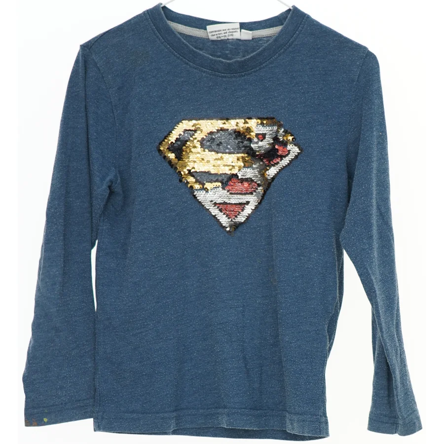 Langærmet bluse med pailletter fra Superman (str. 116)