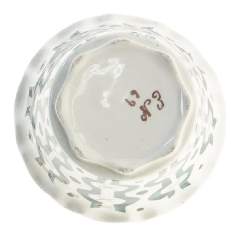 Keramisk vase med mønster (str. Ø 12x10 cm)