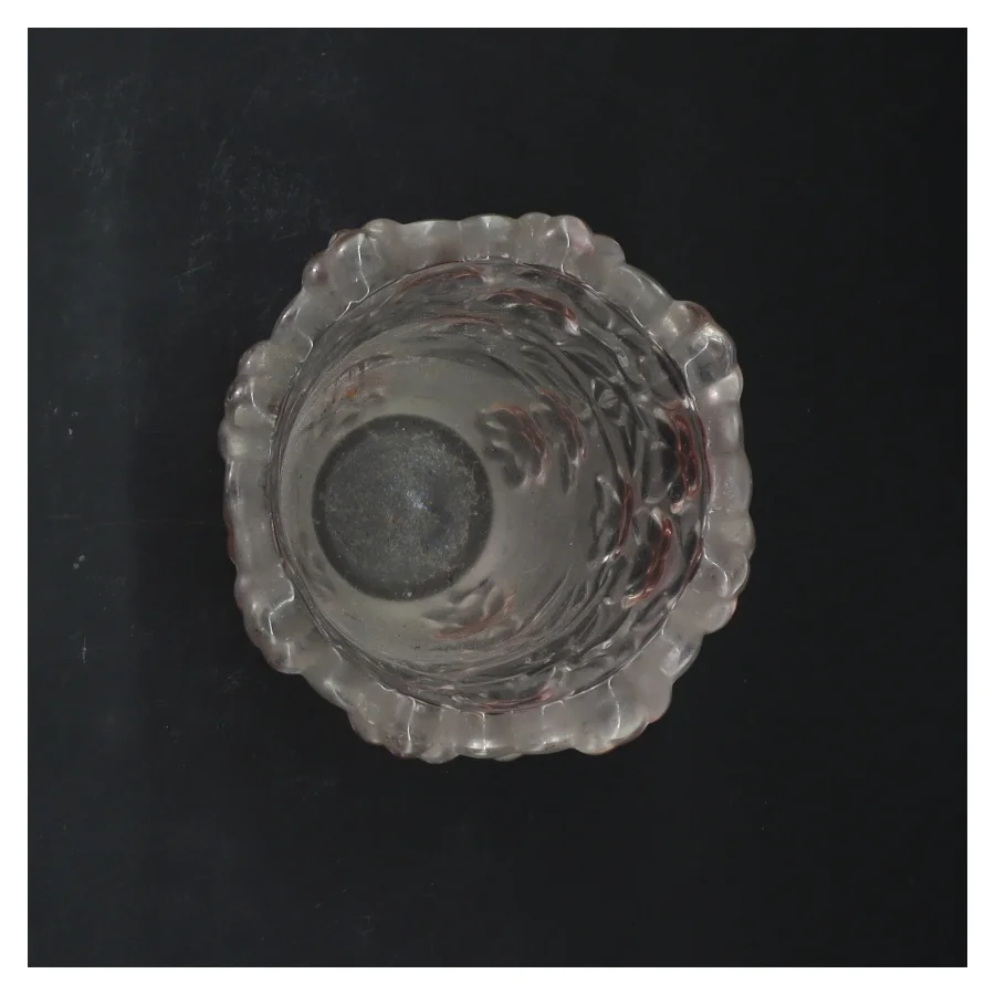 Glasvase med blomsterdesign (str. 16 cm)og frostet glas