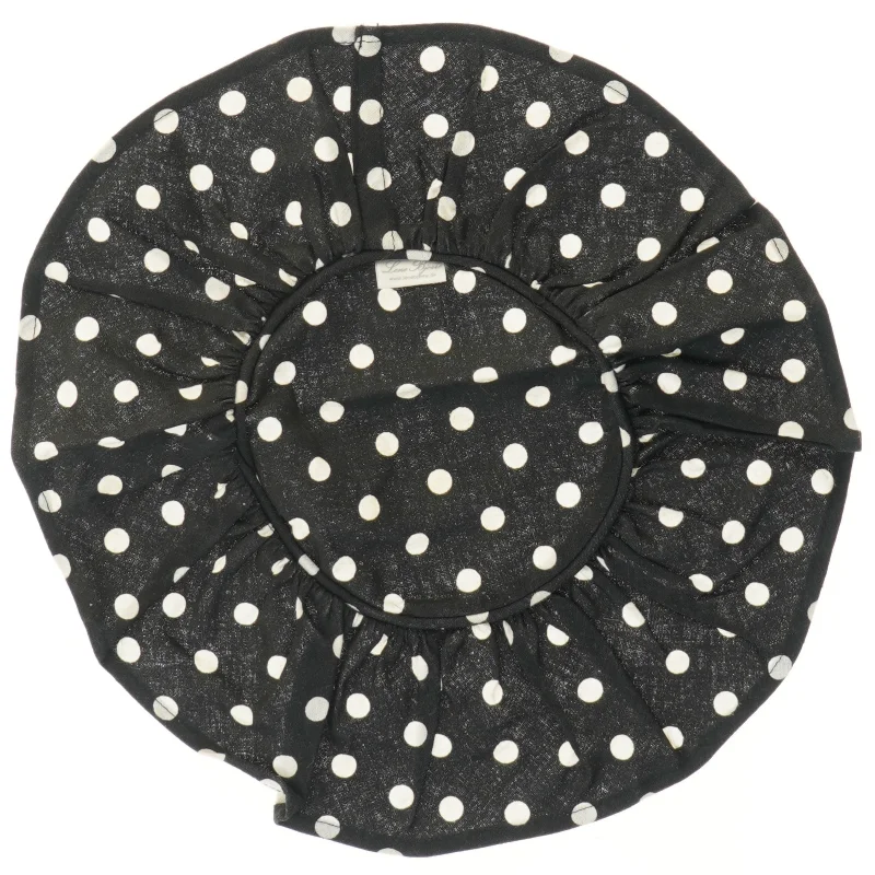 Sort brødserviet med hvide prikker fra Lene Bjere (str. Ø 31 cm)