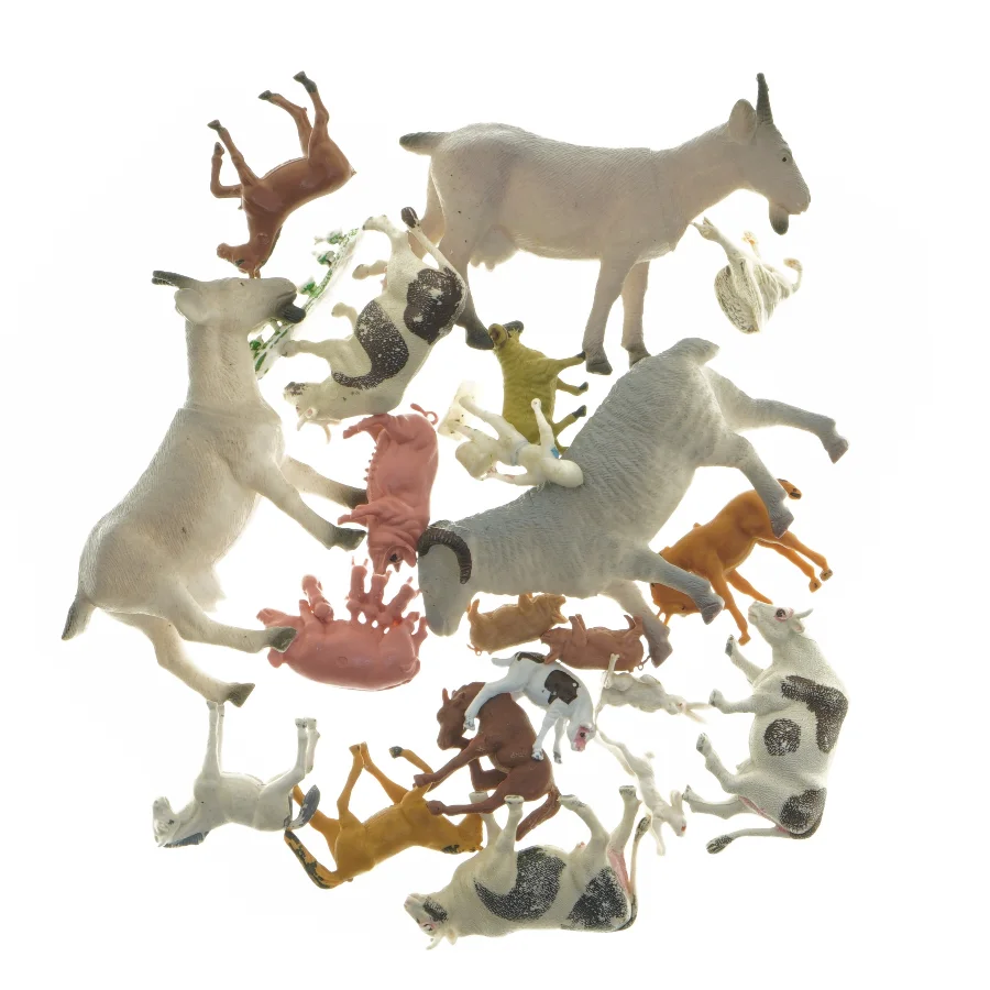 Samling af plastikdyr legetøjsfigurer (str. 3-12 cm)