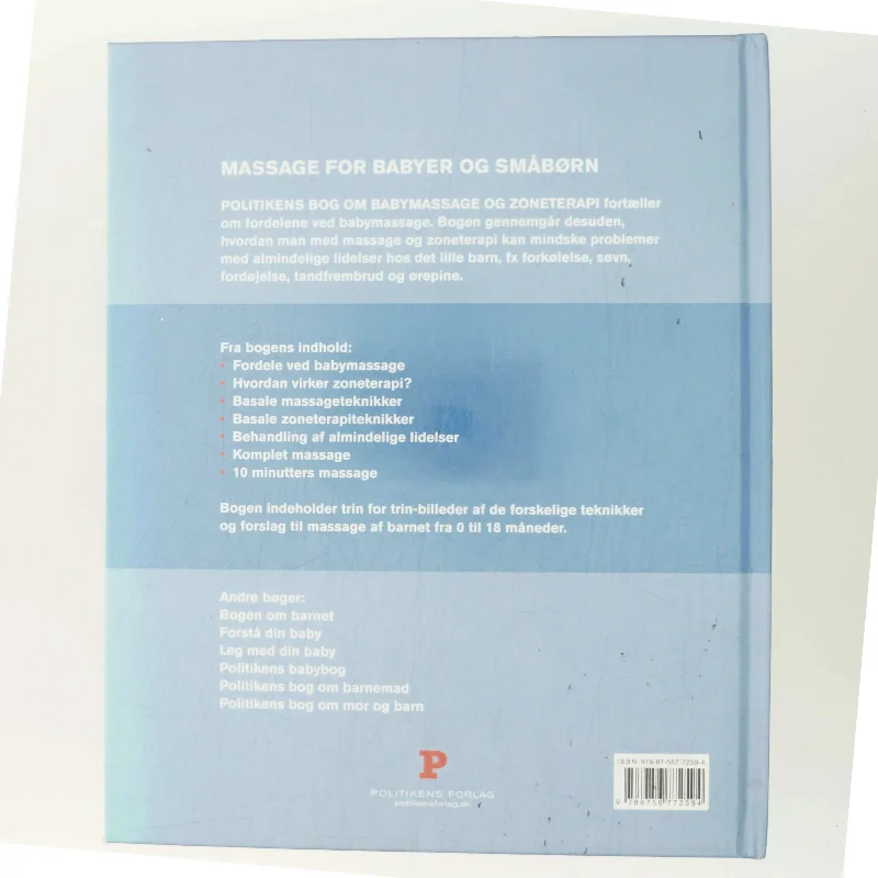 Politikens bog om babymassage og zoneterapi af Wendy Kavanagh (Bog)
