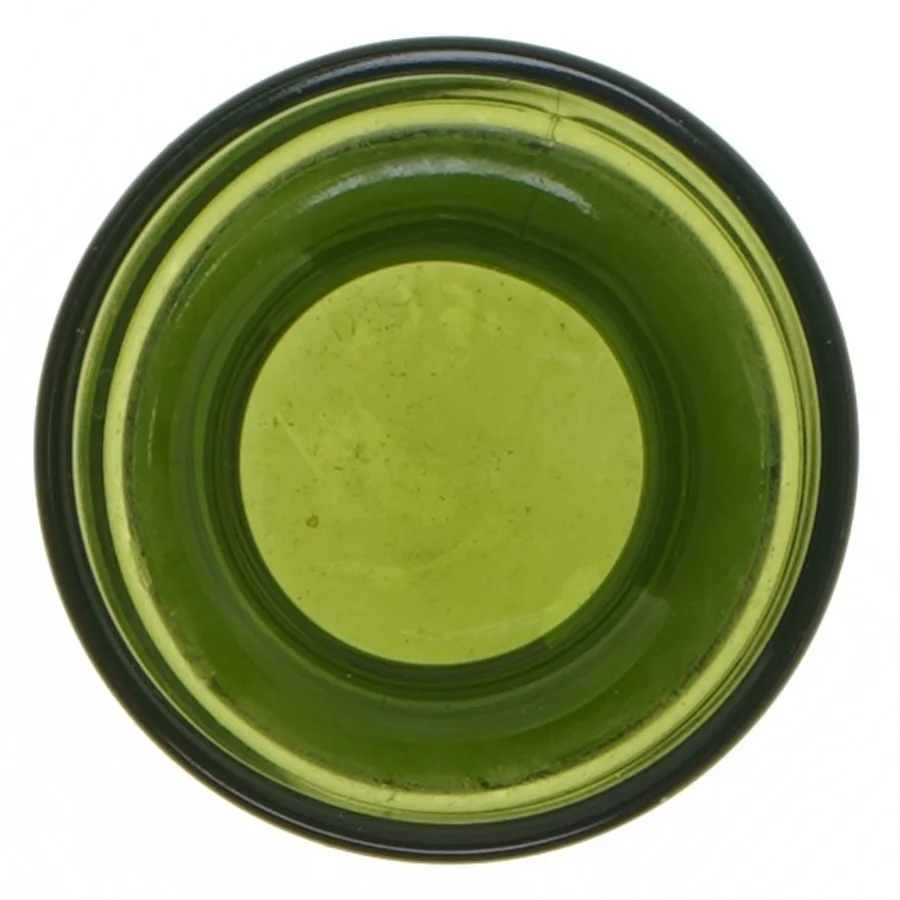 Gammel Grøn glas lysestage fra Dansk Designs (str. 7 cm)