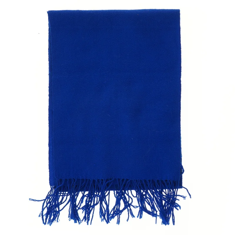 Nyt Blåt tørklæde med frynser (str. 140x25 cm)