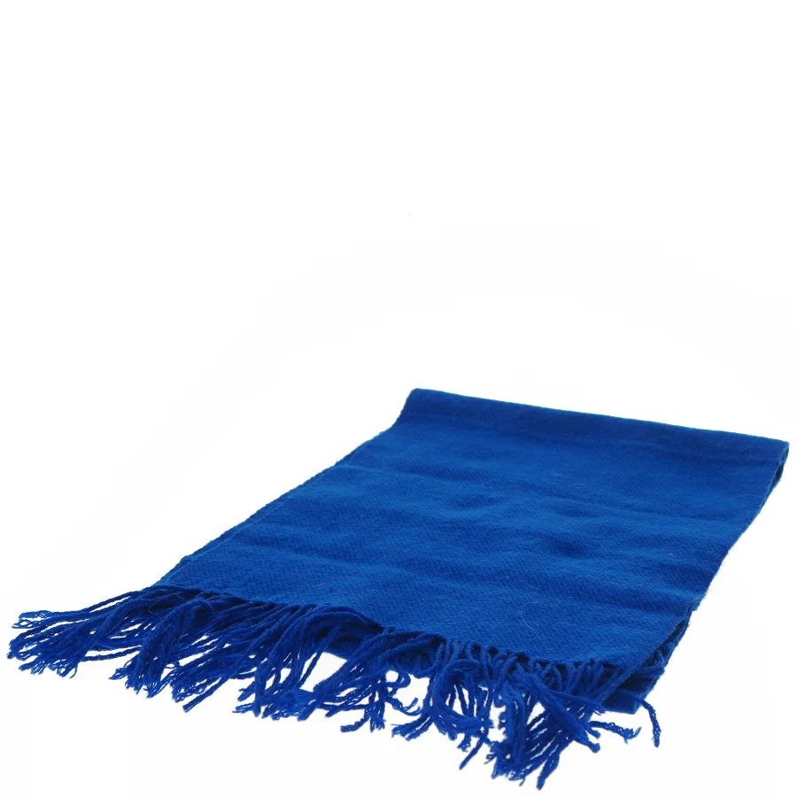 Nyt Blåt tørklæde med frynser (str. 140x25 cm)