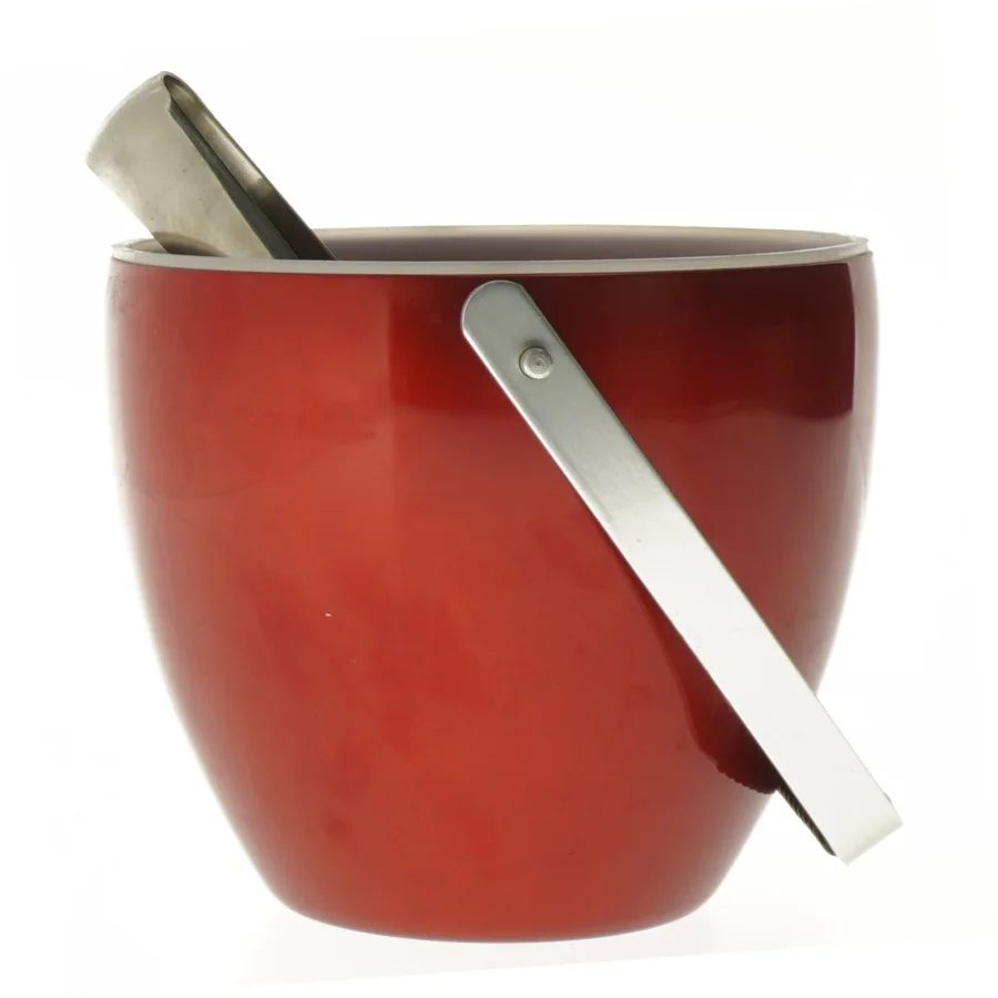 Ny Rød isspand med tang (str. Ø 14 cm)