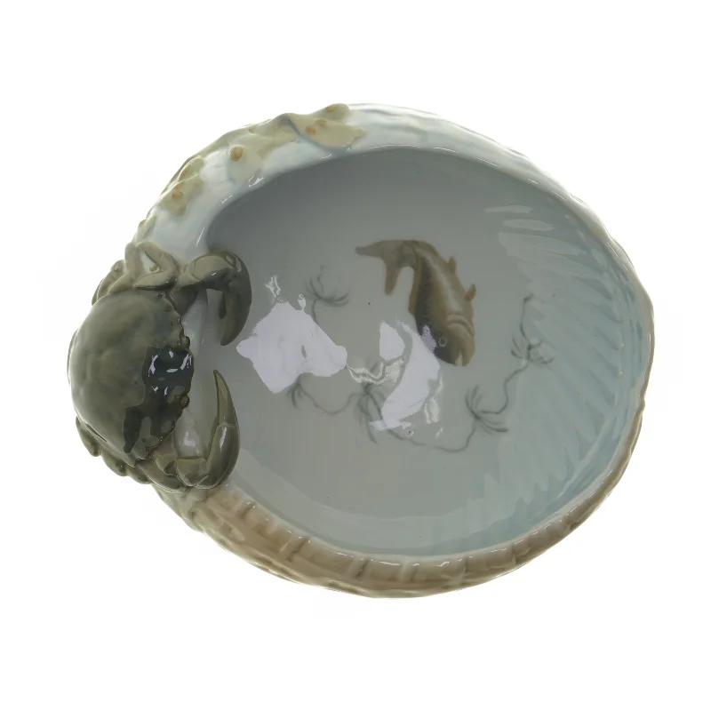 Royal Copenhagen skål med krabber og fiskemotiv fra Royal Copenhagen (str. 24x20 cm)