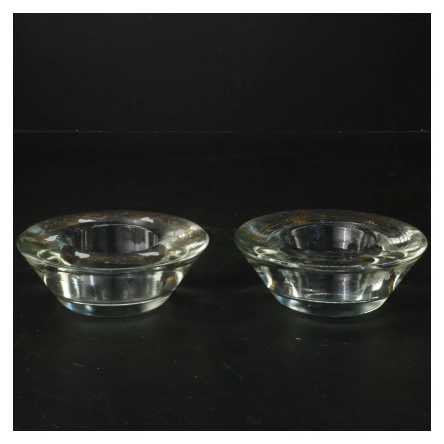 To glas lysestagerfra holmegaard (str. Ø 11 cm)