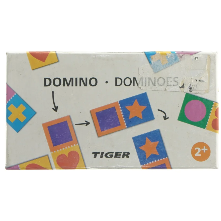 Domino spil med farvede figurer fra Flying Tiger (str. 18x10 cm)