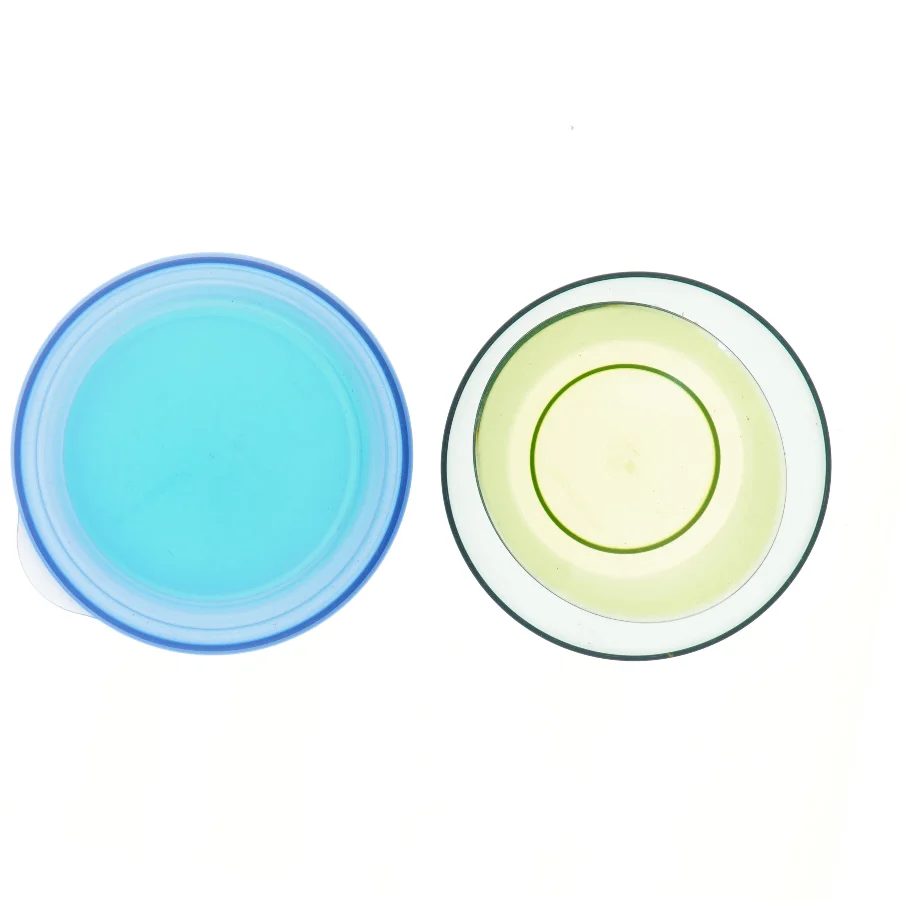 Ny Plastikskål med låg og glasskål fra Tupperware (str. Ø 23 cm)