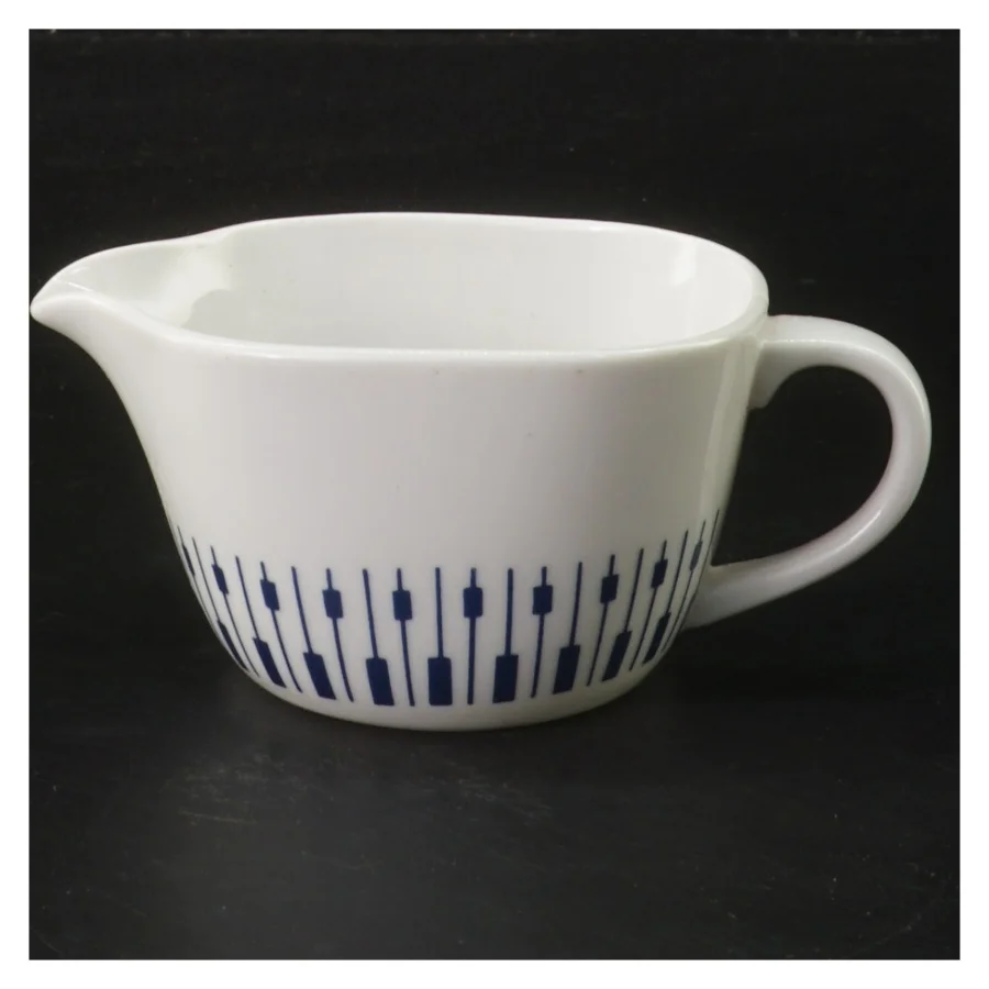 Flødekande harlekin fra lyngby porcelænsfabrik med blåt mønster(str. 8 cm) fra Lyngby (str. 8 cm)
