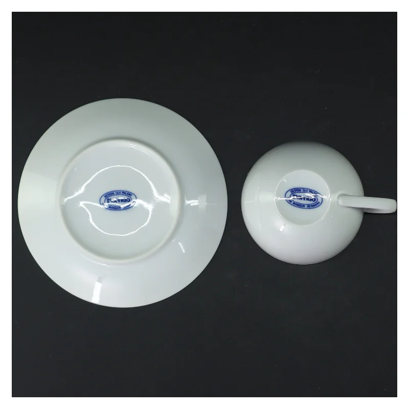 5 stk Porcelænskopper fra Eva Trio med underkopper fra Evatrio (str. Ø 14 og Ø8,5 cm)