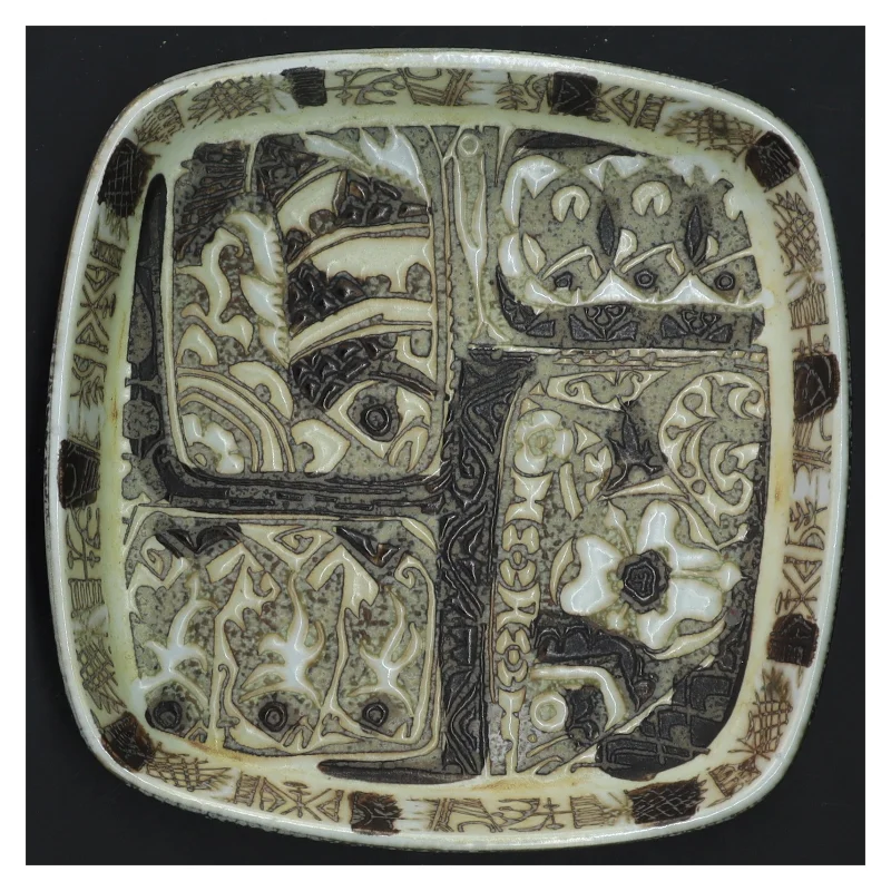 Keramisk fad fra royal copenhagen med mønster fra Royal Copenhagen (str. 16x16x3 cm)