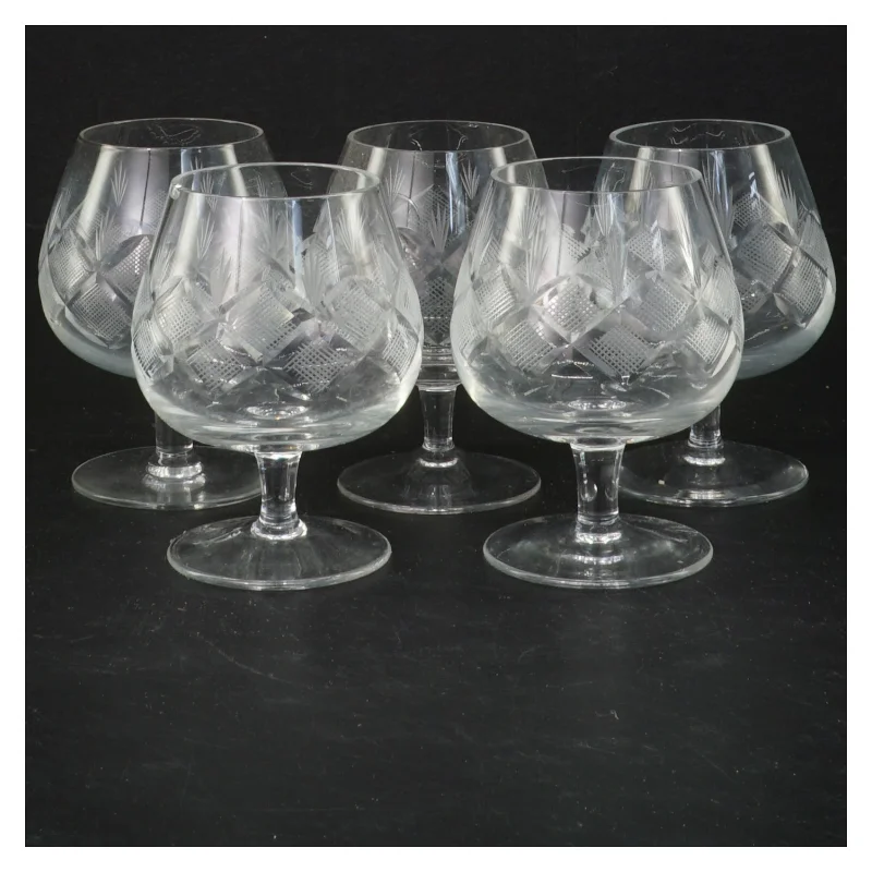 Sæt med 5 krystalglas, 9 cm (str. 5 styk, 9 cm)