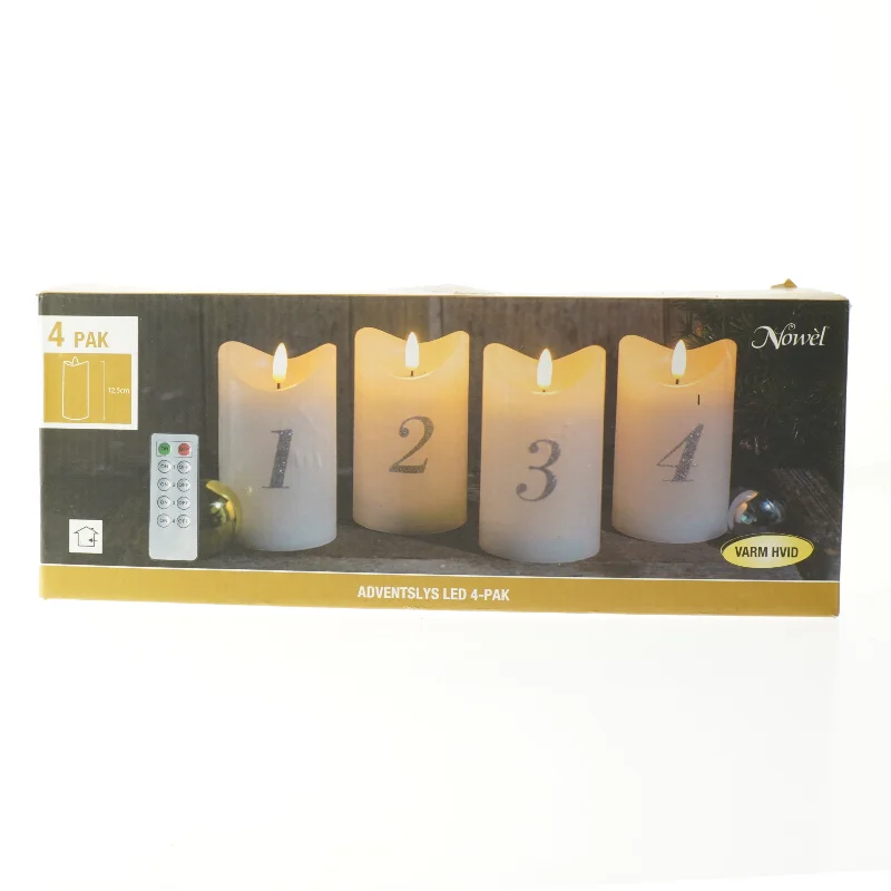 Nye LED adventslys med fjernbetjening fra Nowel (str. 12,5 cm)