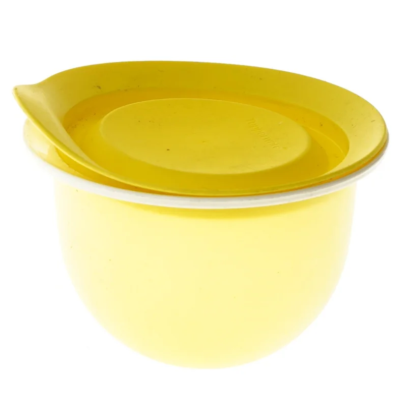 Ny Gul Tupperware skål (str. 13,5x9 cm)