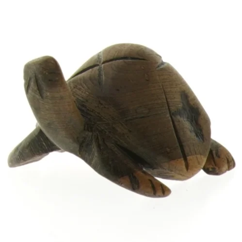 Håndskåret træskildpadde (str. 10 cm)