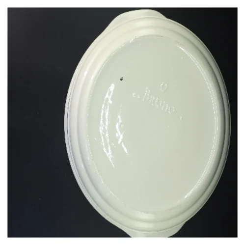 Gammelt Stort fladt servanteskål med blåt mønster (str. 35x12 cm)