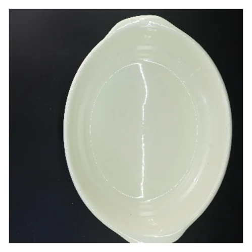 Gammelt Stort fladt servanteskål med blåt mønster (str. 35x12 cm)