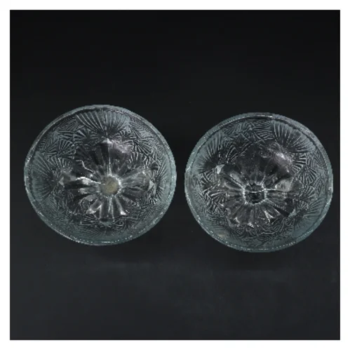 Vintage glas skåle på fod (str. 2 stk Ø 13 cm højde 15 cm)