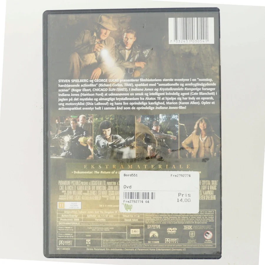 Indiana Jones og krystalkraniets kongerige med Harrison Ford (DVD)