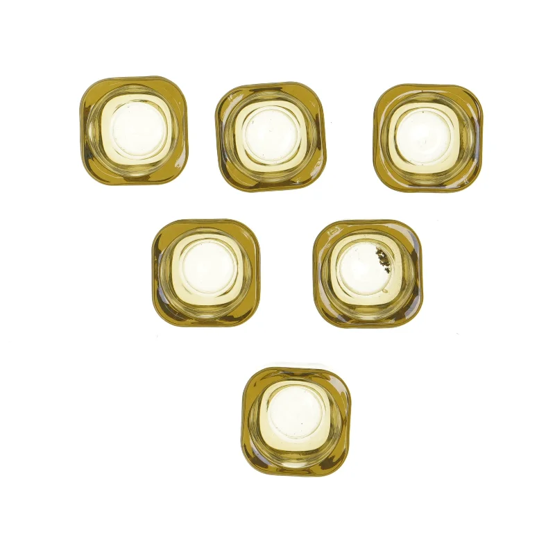 Sæt med 6 glaslysestager (str. 6 stk 5,5x5 cm)