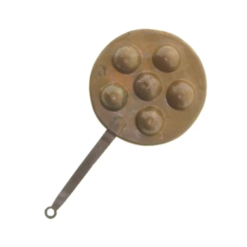 Antik kobber æbleskivepande (str. Ø 24,5 cm)