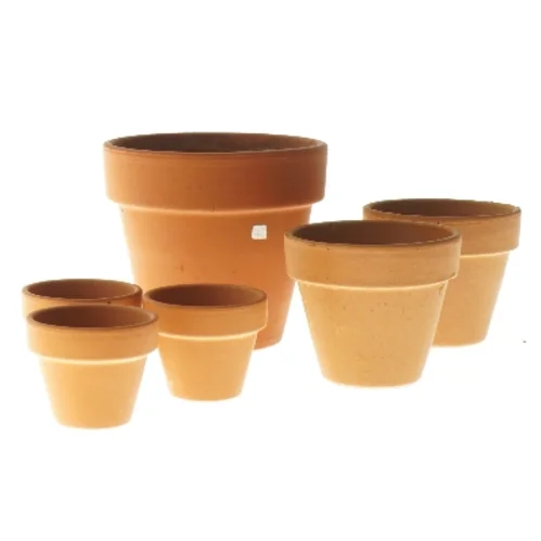 Terracotta urtepotter, 6 stk (str. 6 stk Ø 5 & 7 & 10 cm)