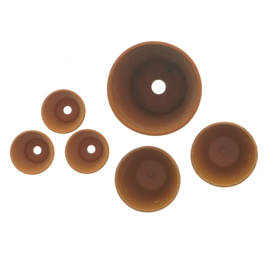 Terracotta urtepotter, 6 stk (str. 6 stk Ø 5 & 7 & 10 cm)