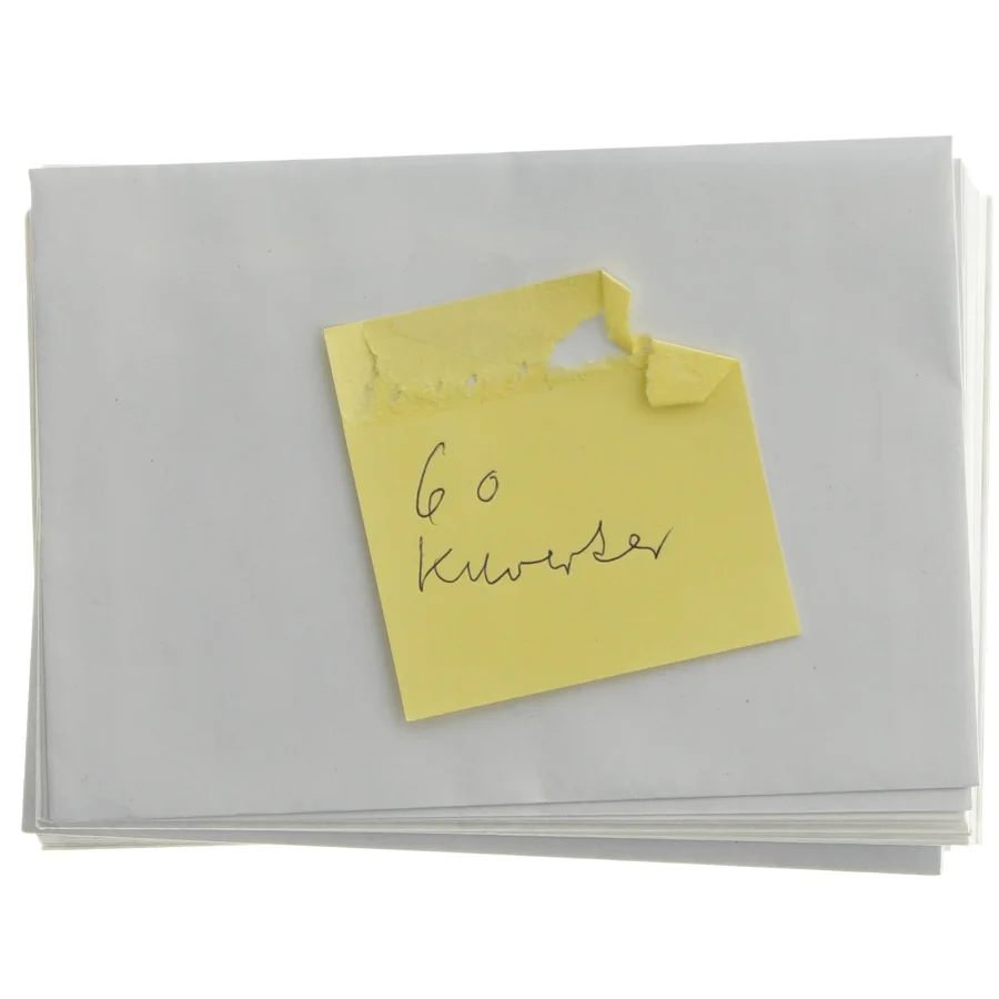Pakke med 60 konvolutter (str. 60 stk 16x11,5 cm)