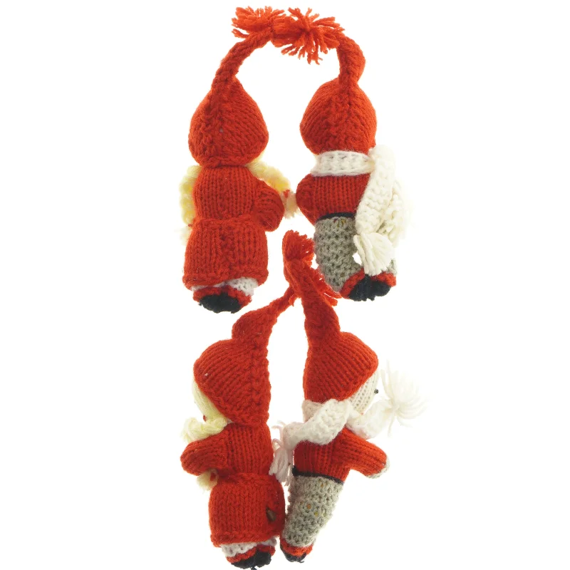 Strikkede nissefigurer, 4 styk (str. 4 styk, 15 cm)