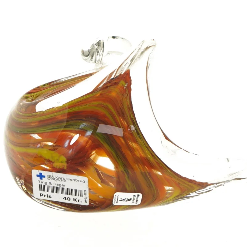 Glasfigur med flerfarvet design (str. 18x12x16 cm)