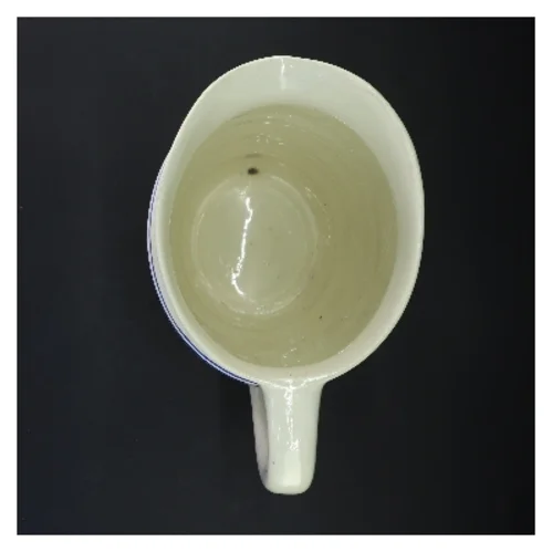 Gammel Keramikkande med blåt mønster (str. 27x16 cm)