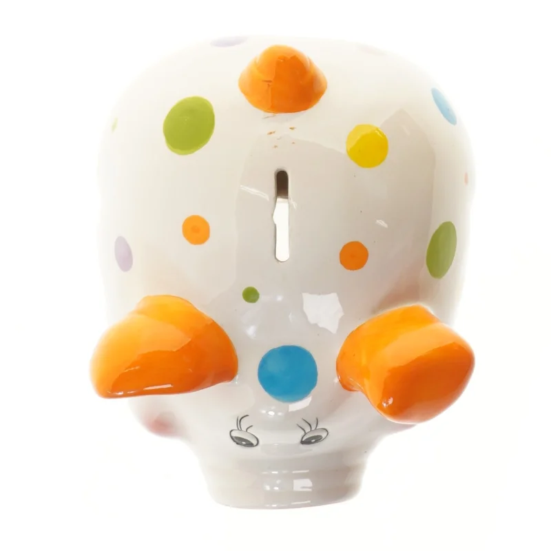 Ny Sparegris med prikker (str. Ø 17 cm)