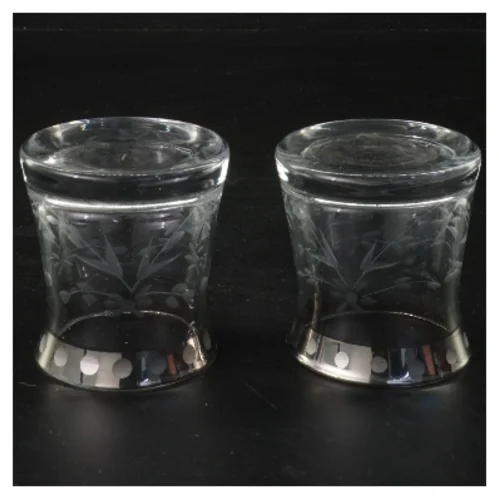  glasstager med sølvkant fra lene bjerre(str. Ø 6,5x7 cm)