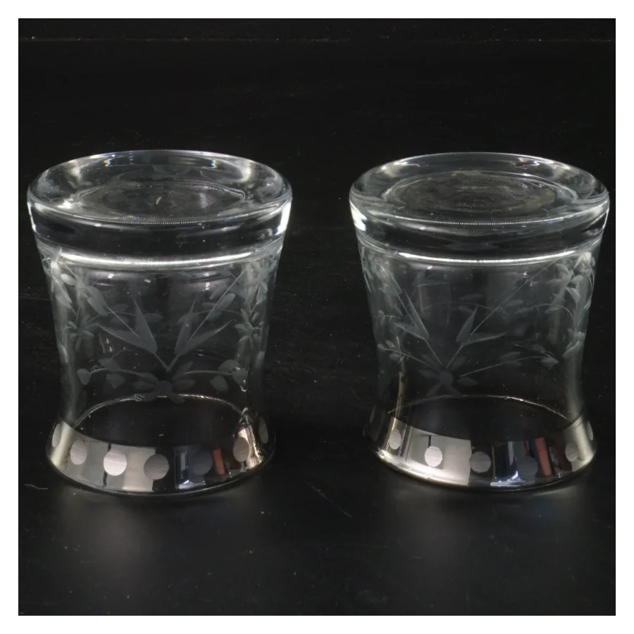  glasstager med sølvkant fra lene bjerre(str. Ø 6,5x7 cm)